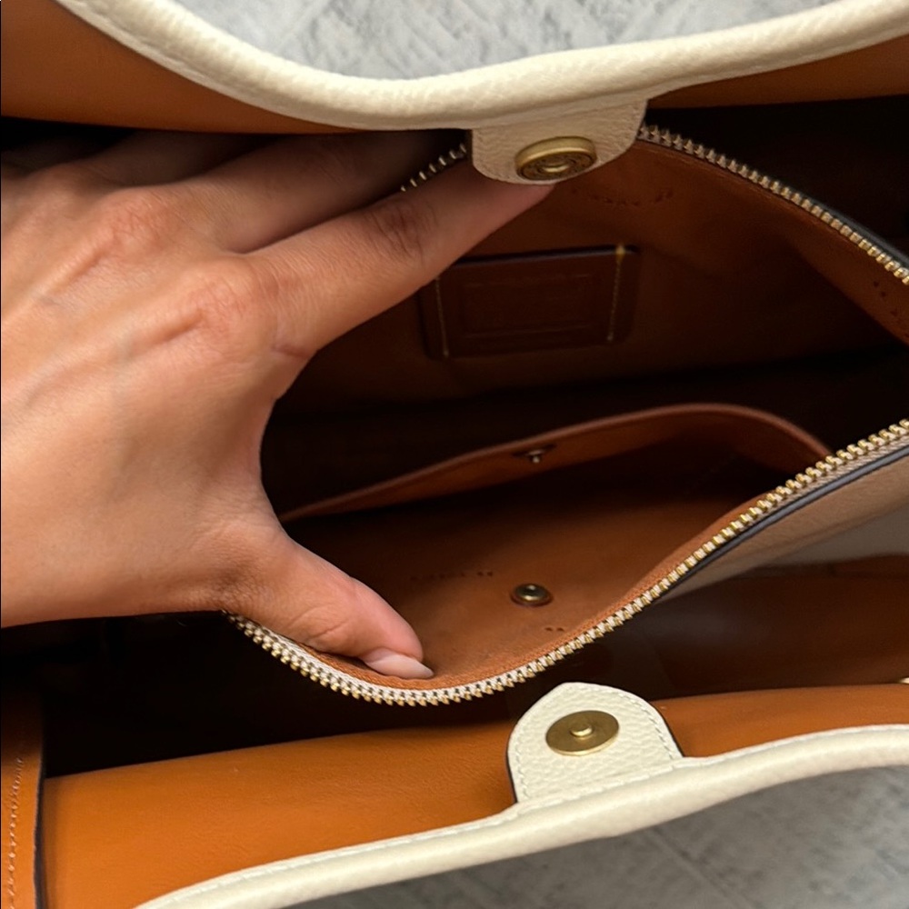 Coach Lana Brass/Ivory Shoulder Bag - Picture 7 of 9